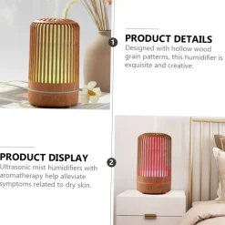 UMIDIFICATORE PER AMBIENTE AROMATERAPIA OLI ESSENZILI CON LUCE NOTTE PROFUMATORE