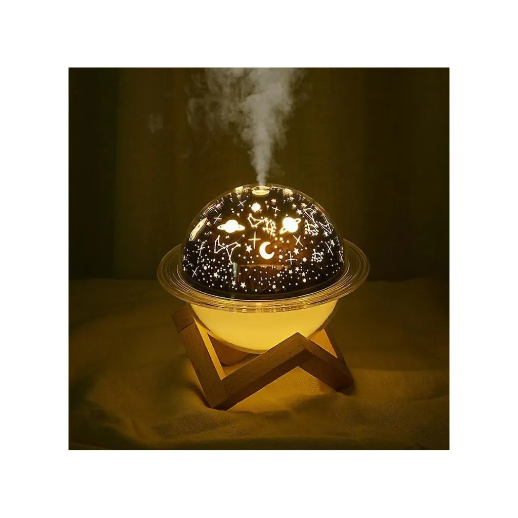 UMIDIFICATORE ULTRASUONI LAMPADA LUNA LUCE LED AROMATERAPIA DIFFUSORE PROIETTORE
