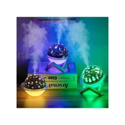 UMIDIFICATORE ULTRASUONI LAMPADA LUNA LUCE LED AROMATERAPIA DIFFUSORE PROIETTORE