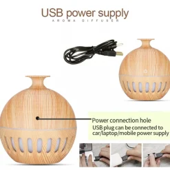 UMIDIFICATORE ULTRASUONI DIFFUSORE DI AROMI OLI ESSENZIALI PER AROMATERAPIA ANF2