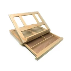 VALIGETTA ARTISTI IN LEGNO CON BASE D'APPOGGIO E CASSETTO PER DIPINGERE 07076