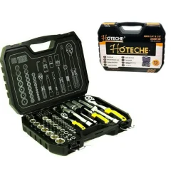 VALIGIA SET CHIAVI A BUSSOLA 73 PEZZI 1/2" 1/4" CHIAVI A CRICCHETTO REVERSIBILI