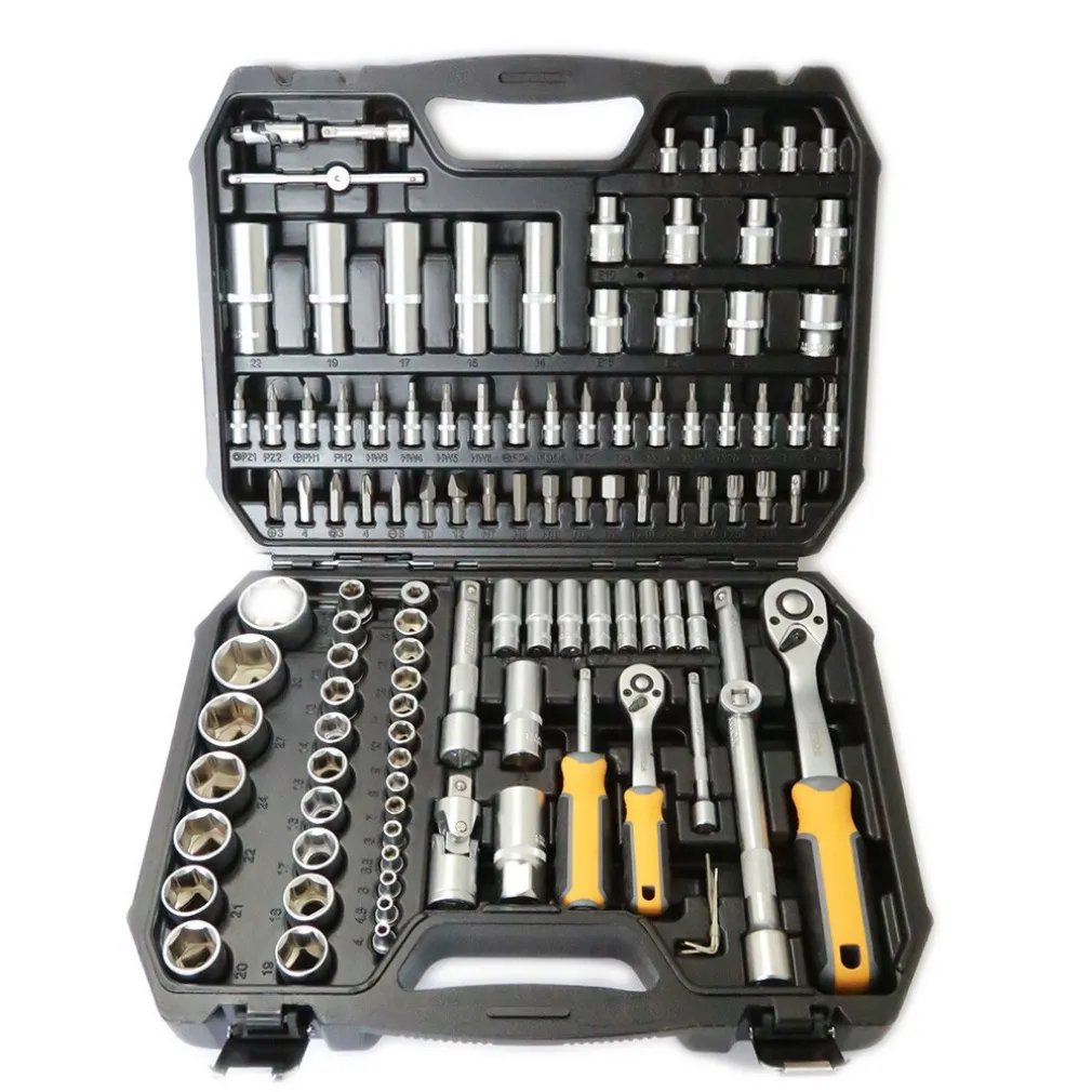 VALIGIA SET CHIAVI A BUSSOLA 110 PZ 1/2" 1/4" CHIAVI A CRICCHETTO REVERSIBILI