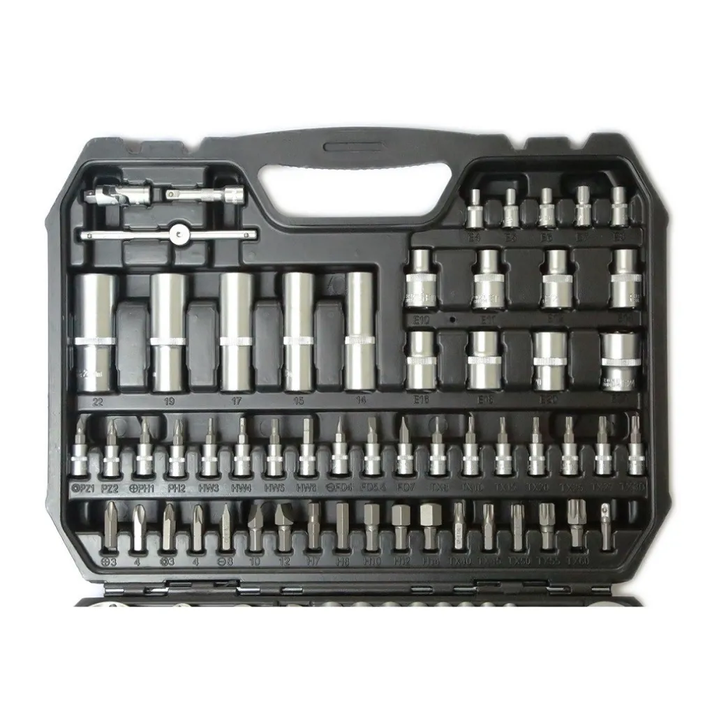 VALIGIA SET CHIAVI A BUSSOLA 110 PZ 1/2" 1/4" CHIAVI A CRICCHETTO REVERSIBILI