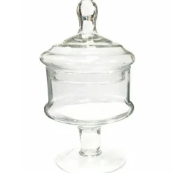 VASO CON COPERCHIO AMPOLLA ALZATINA BISCOTTIERA PER CONFETTATA VETRO 23 CM