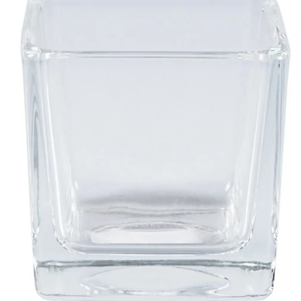 VASO CUBO 10x10x10 CM CRISTALLO VETRO CANDELE CONFETTI PORTA FIORI PORTA PIANTA