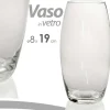 VASO 19X8CM IN VETRO TRASPARENTE ELEGANTE PER FIORI PIANTE DECORAZIONE ARREDO
