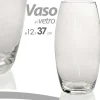 VASO 37X12CM IN VETRO TRASPARENTE ELEGANTE PER FIORI PIANTE DECORAZIONE ARREDO