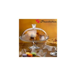 VASSOIO ALZATINA PER TORTA IN VETRO CUPOLA DA 32 CM CON PIEDE SET PATISSERIE