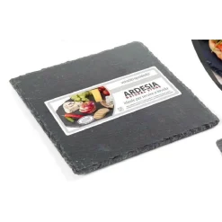 VASSOIO ARDESIA NATURAL STONE PIATTO QUADRATO 20X20CM PORTATA TAVOLA 752247