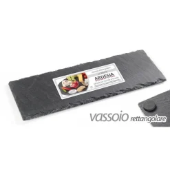 VASSOIO ARDESIA NATURAL STONE PIATTO RETTANGOLARE 30X10 CM PORTATA TAVOLA 752193