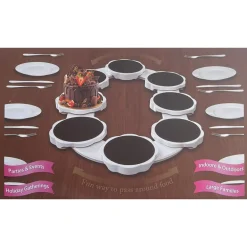 VASSOIO GIREVOLE CENTROTAVOLA PIATTO MOBILE 360° GUIDE ESPANDIBILI RIMOVIBILI RESISTENTE