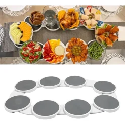 VASSOIO GIREVOLE CENTROTAVOLA PIATTO MOBILE 360° GUIDE ESPANDIBILI RIMOVIBILI RESISTENTE