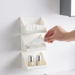 VASSOIO MULTIUSO ARMADIETTO ORGANIZZATORE ACCESSORI BAGNO TRUCCO BIANCO 227X77X83MM 10854