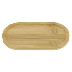 VASSOIO MULTIUSO IN BAMBÙ DECORATIVO ORGANIZER OVALE PER BAGNO CUCINA 26.5X9CM 10852