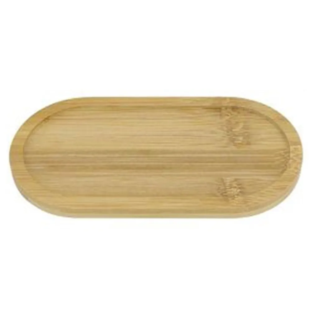VASSOIO MULTIUSO IN BAMBÙ DECORATIVO ORGANIZER OVALE PER BAGNO CUCINA 26.5X9CM 10852