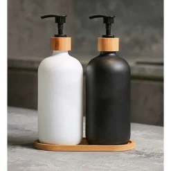 VASSOIO MULTIUSO IN BAMBÙ DECORATIVO ORGANIZER OVALE PER BAGNO CUCINA 26.5X9CM 10852