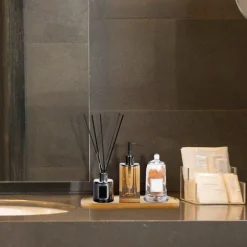 VASSOIO MULTIUSO IN BAMBÙ DECORATIVO ORGANIZER OVALE PER BAGNO CUCINA 26.5X9CM 10852