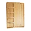 VASSOIO PIATTO CON DIVISIONI SCOMPARTI 6 COMPARTI IN BAMBU RETTANGOLARE 32X24 CM
