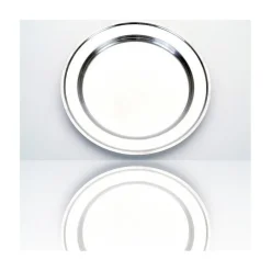 VASSOIO PIATTO TONDO IN ACCIAIO INOX PORTATA CUCINA DIAMETRO 34CM