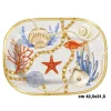 VASSOIO RETTANGOLARE CON CONCHIGLIE CORALLI STILE MARINO SVUOTATASCHE 42*31 CM