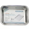 VASSOIO TEGLIA IN ACCIAIO INOX RETTANGOLARE PORTATA CUCINA FORNO 27x20x4.8 CM
