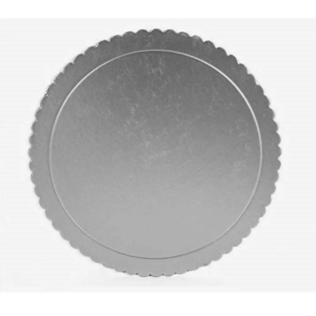 VASSOIO VASSOI PORTA SOTTO TORTA 3PZ PIATTO 30CM 2MM ARGENTO TONDO CARTONE TRASPORTO