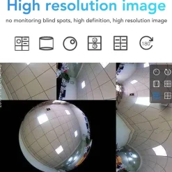 VIDEOCAMERA V380S IP SORVEGLIANZA PANORAMICA VR CAM 360° WIFI TELECAMERA