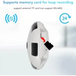 VIDEOCAMERA V380S IP SORVEGLIANZA PANORAMICA VR CAM 360° WIFI TELECAMERA