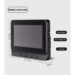 VIDEOCITOFONO CAMPANELLO SENZA FILI DA ESTERNO IMPERMEABILE IP67 SCHERMO IPS 4,3''