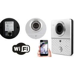 VIDEOCITOFONO WIFI CAMPANELLO LED IR LAN HD CAMERA CHIAMATA REMOTA SMARTPHONE