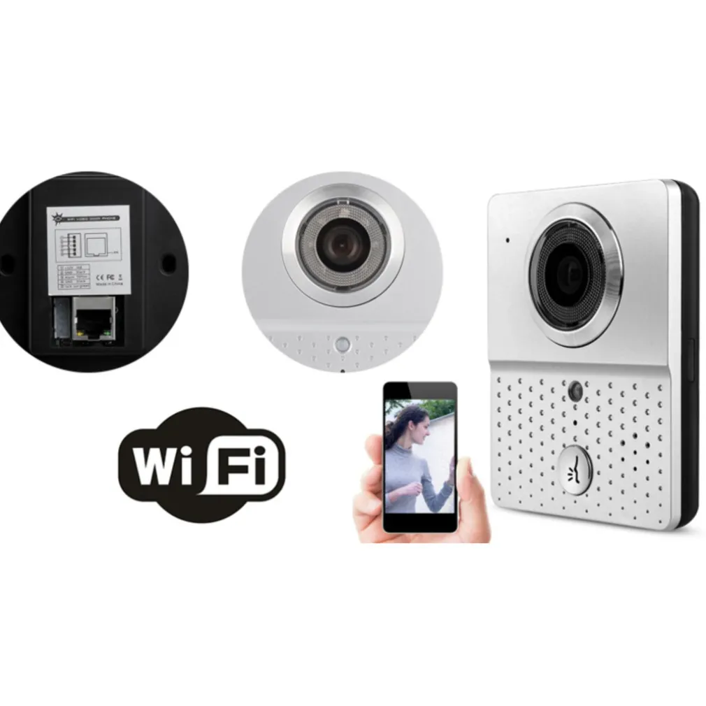 VIDEOCITOFONO WIFI CAMPANELLO LED IR LAN HD CAMERA CHIAMATA REMOTA SMARTPHONE