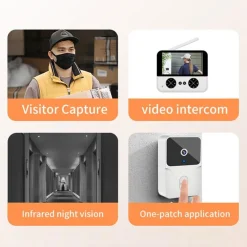 VIDEOCITOFONO WIRELESS TELECAMERA SCHERMO IPS 4,3