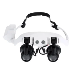 VISIERA OCCHIALI LENTE INGRANDIMENTO PRECISIONE CON 2 LED 4 LENTI LUCE 9892GJ-3A