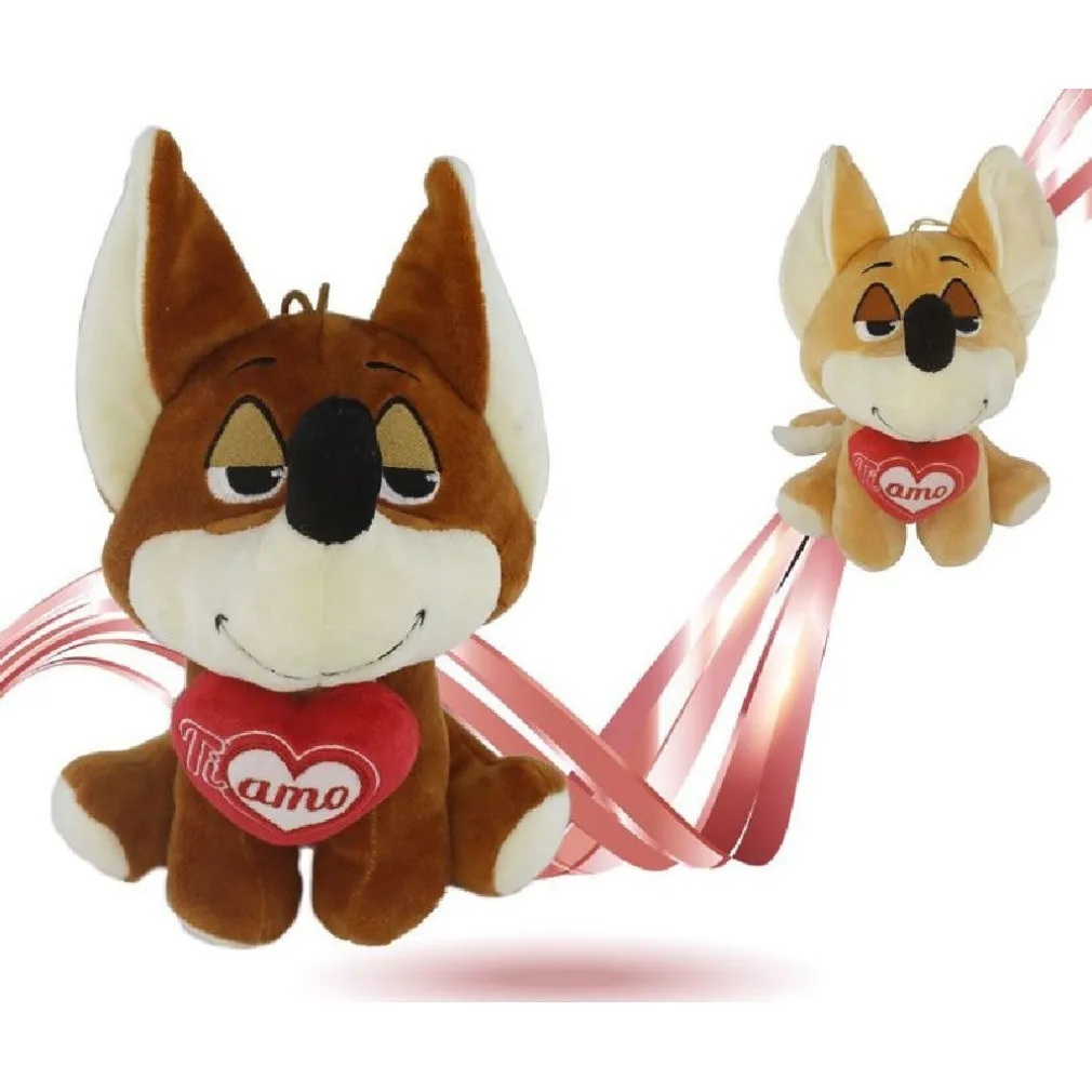VOLPE PELUCHE 22 CM CON CUORE TI AMO IDEA REGALO SAN VALENTINO COL. ASS. 92447
