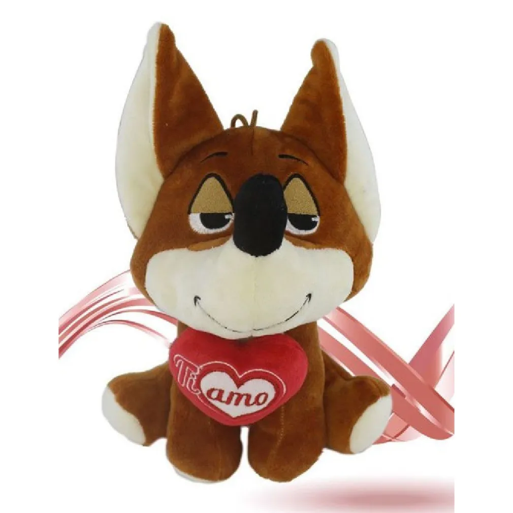 VOLPE PELUCHE 22 CM CON CUORE TI AMO IDEA REGALO SAN VALENTINO COL. ASS. 92447