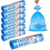 7X ROTOLI SACCHETTI BUSTE SPAZZATURA 40LT 55X65 CHIUSURA LACCETTO AZZURRO 105PZ
