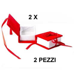 2X SCATOLINO PORTA CONFETTI PER LAUREA BOMBONIERA LIBRO ROSSO DECORAZIONI EVENTI