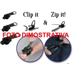 ZIP CERNIERA UNIVERSALE 6 PEZZI 3 DIMENSIONI RIPARAZIONE IMMEDIATA FIX ZIPPER